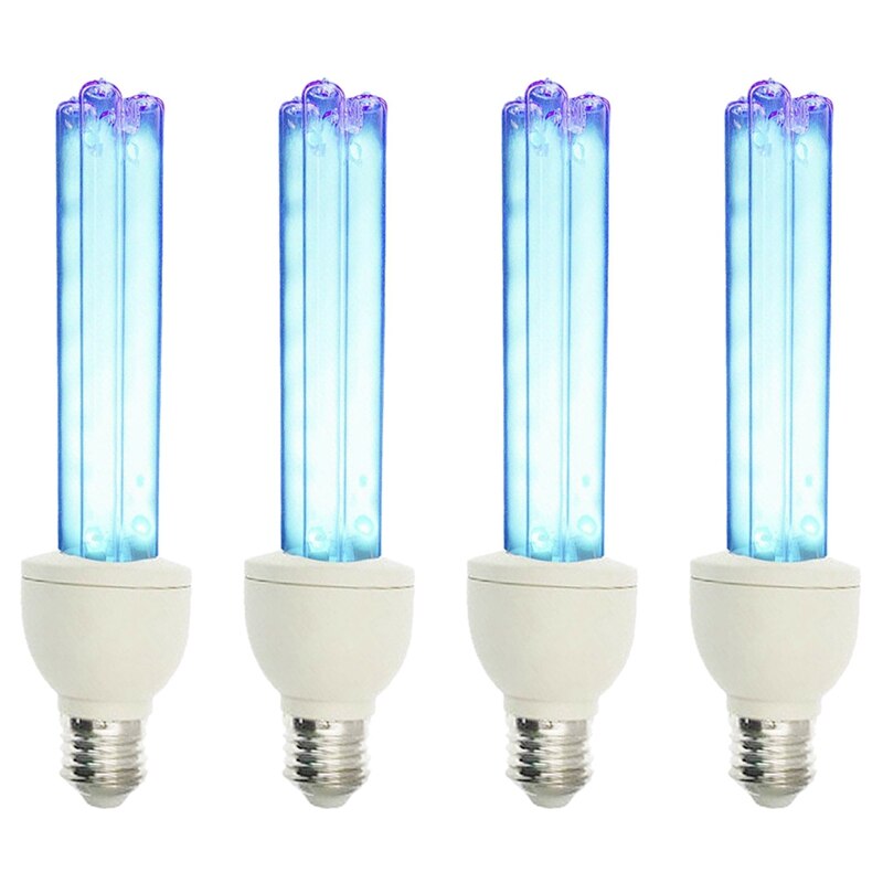 4X E27 Ultraviolet UV Light Tube Bulb Disinfection Lamp Germicidal Lamp Bulb 15W Ozone UV Lamp 220V
